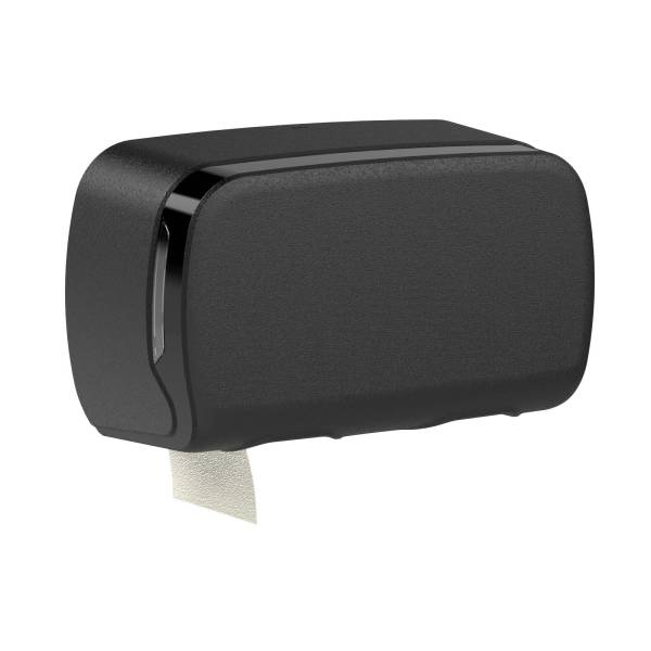 Toilettenpapierspender, für 2 Rollen, schwarz matt